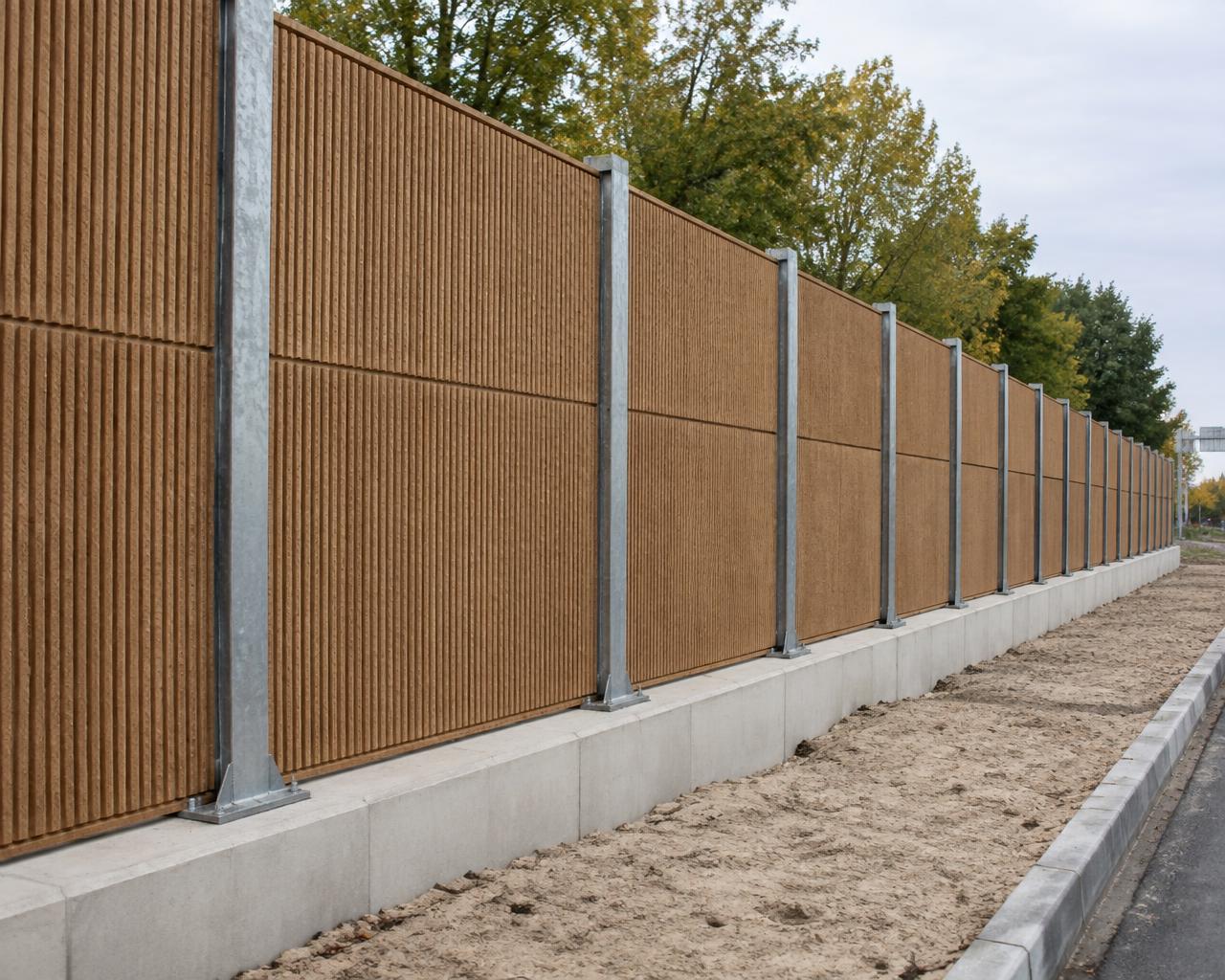 Biobased geluidsscherm langs een Nederlandse snelweg